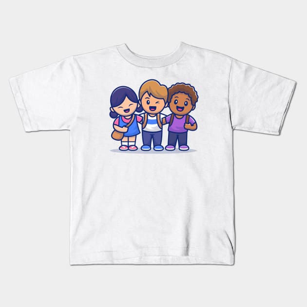 Cute Kids With Different Skin Color (2) Kids T-Shirt by Catalyst Labs